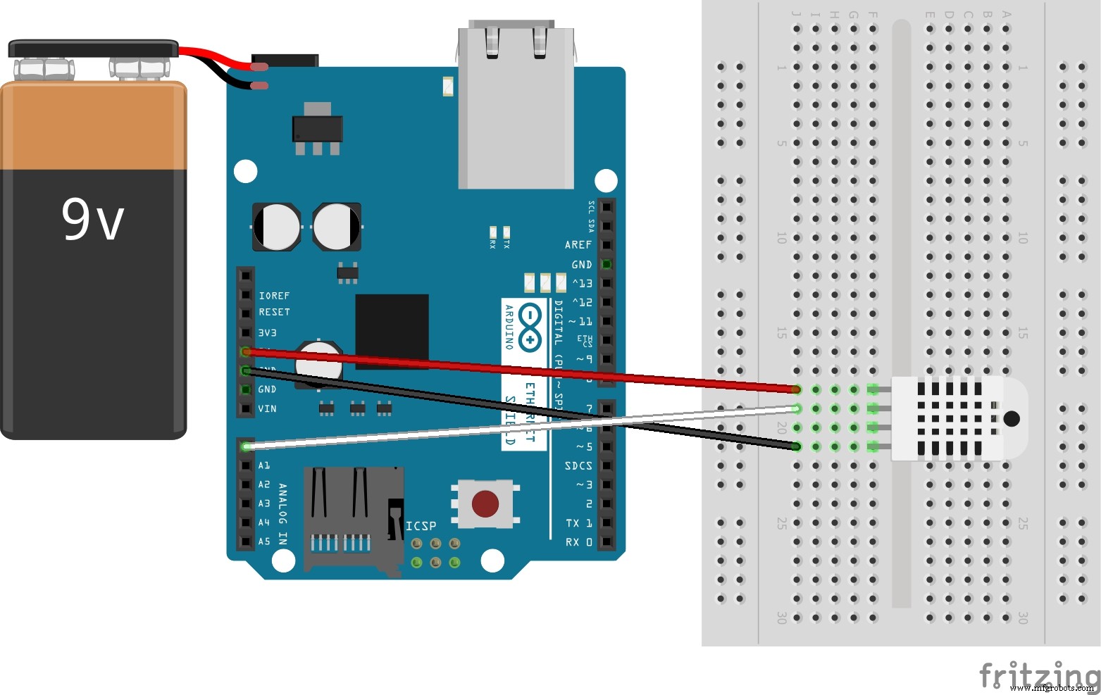 Логгер температуры и влажности на Arduino с DHT11 и Ethernet Shield