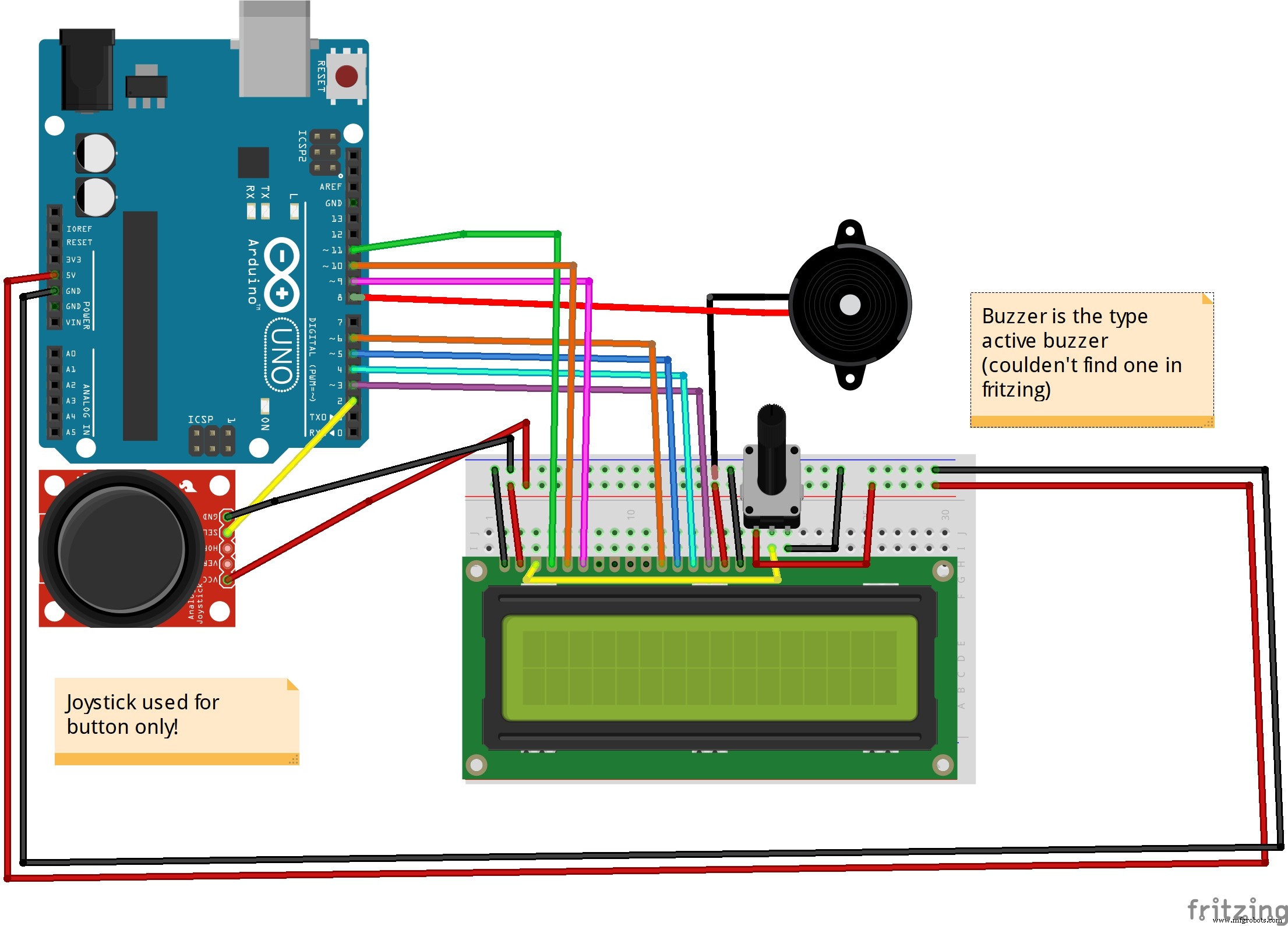 Создание классической аркадной игры на Arduino с LCD, зуммером и джойстиком