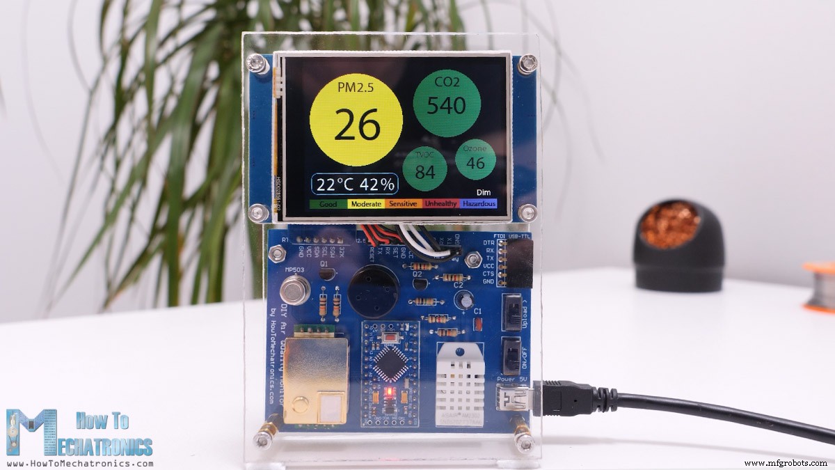 Сборка DIY монитора качества воздуха: PM2.5, CO2, VOC, озон, температура и влажность на Arduino